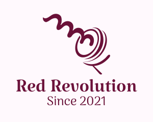 Red Wine Corkscrew logo design