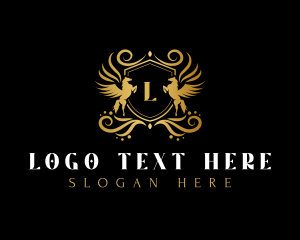 Classic - Luxury Shield Pegasus logo design