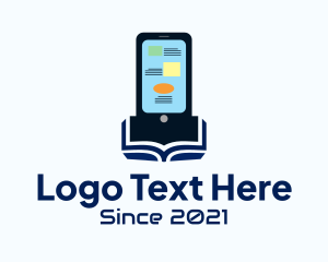 Online Class - Mobile Phone Ebook logo design