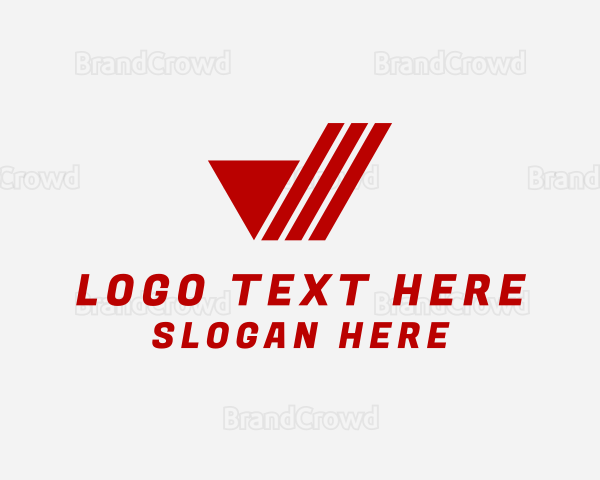 Striped Logistics Letter V Logo
