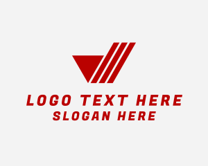 Letter V - Striped Logistics Letter V logo design