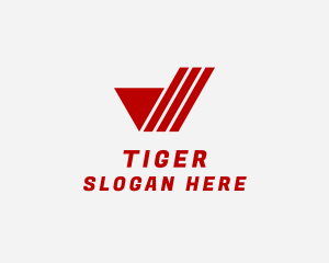 Shape - Striped Logistics Letter V logo design