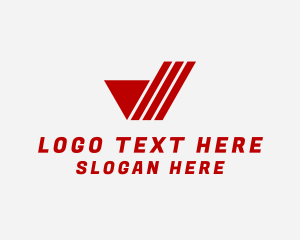 Logistics - Striped Logistics Letter V logo design