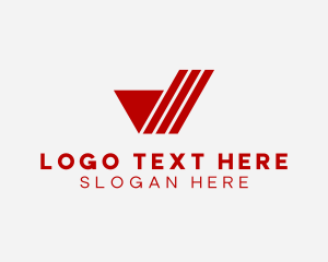 Insurance - Striped Logistics Letter V logo design