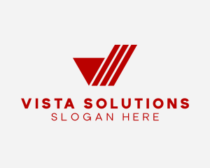 Striped Logistics Letter V logo design