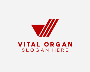 Striped Logistics Letter V logo design