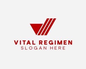 Striped Logistics Letter V logo design