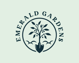 Plant Shovel Gardener logo design