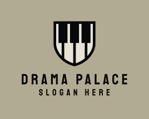 Theatrical - Piano Keys Shield logo design