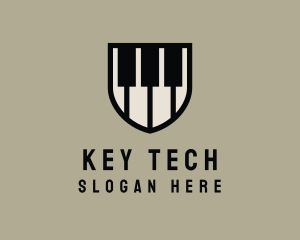 Piano Keys Shield logo design