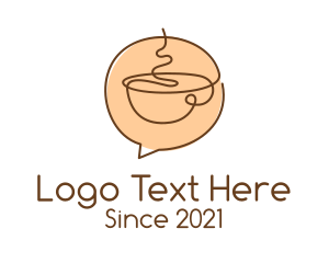 Cafeteria - Monoline Coffee Chat logo design