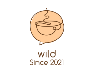 Cappuccino - Monoline Coffee Chat logo design