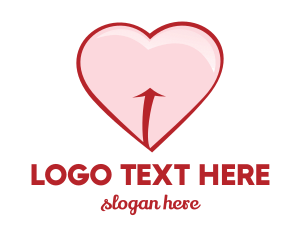 Lover - Red Pink Heart logo design