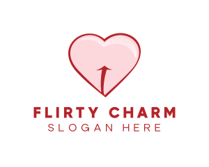 Flirt - Red Pink Heart logo design