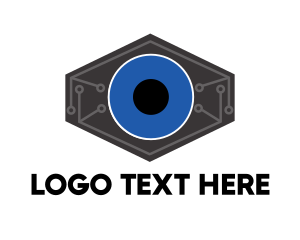 Black Eye - Robotic Tech Eye logo design