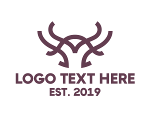 Steakhouse - Modern Bull Horns logo design