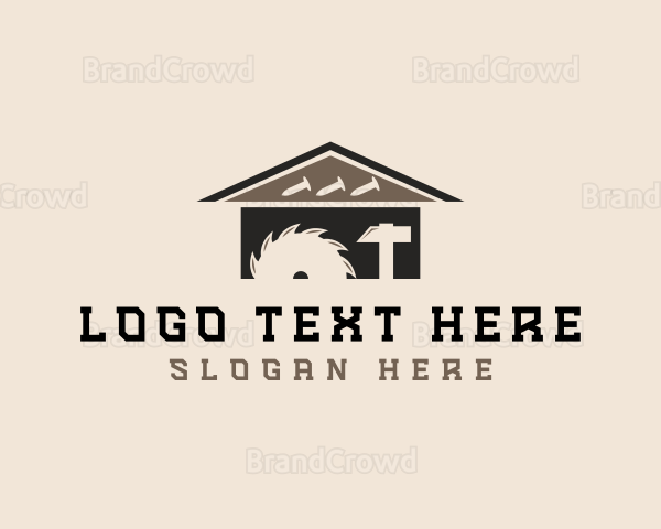 House Construction Carpentry Tools Logo