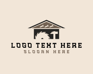 Saw Blade - House Construction Carpentry Tools logo design