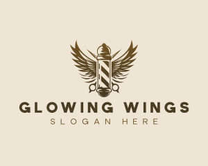 Barber Grooming Wings logo design