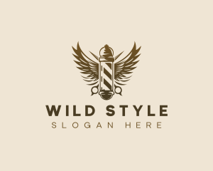 Barber Grooming Wings logo design