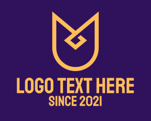 Golden - Golden Shield Badge logo design