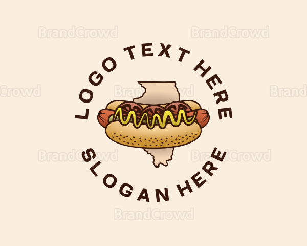 Illinois Hotdog Sandwich Logo