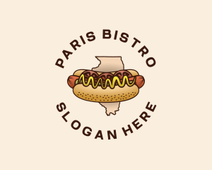 Illinois Hotdog Sandwich logo design