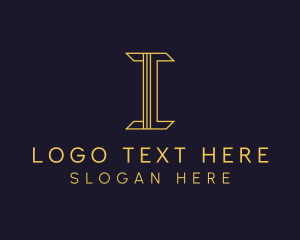 Letter I - Gold Paralegal Firm logo design