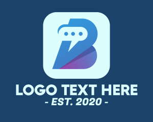 Chat Bot - Messenger App Letter B logo design
