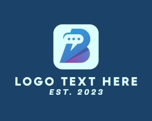 Sms - Messenger App Letter B logo design
