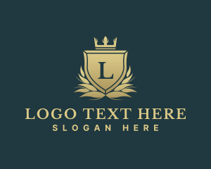 Hotel - Luxury Crown Shield logo design