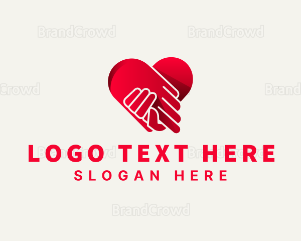 Heart Hand Support Love Logo