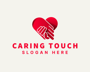 Caregiver - Heart Hand Support Love logo design