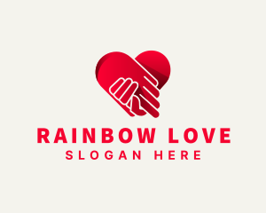 Heart Hand Support Love logo design