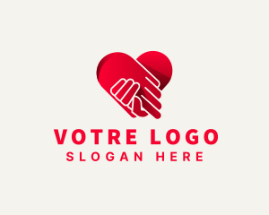Caregiver - Heart Hand Support Love logo design