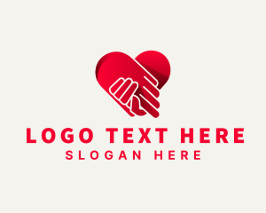 Love - Heart Hand Support Love logo design
