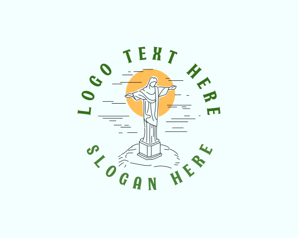 Statue - Brazil Christ Statue logo design