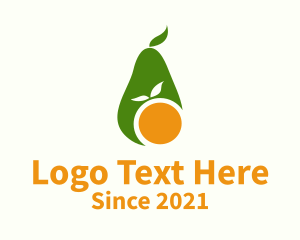 Harvest - Avocado Orange Fruit logo design