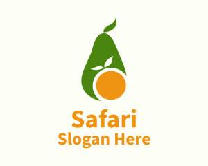 Avocado Orange Fruit Logo