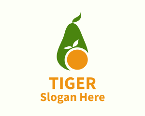 Avocado Orange Fruit Logo