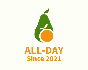 Juice Stand - Avocado Orange Fruit logo design