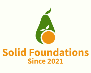 Juice Stall - Avocado Orange Fruit logo design