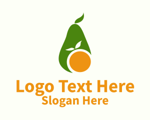 Avocado Orange Fruit Logo