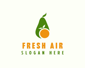 Avocado Orange Fruit logo design