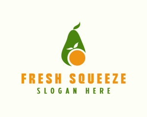 Juicer - Avocado Orange Fruit logo design