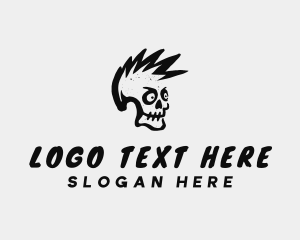 Rock And Roll - Punk Skull Rock Band logo design