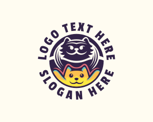 Kitten - Dog Cat Grooming logo design