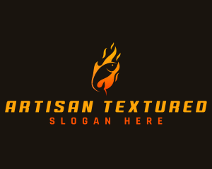 Textured - Fire Fish Flame logo design