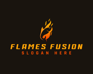 Fire Fish Flame logo design