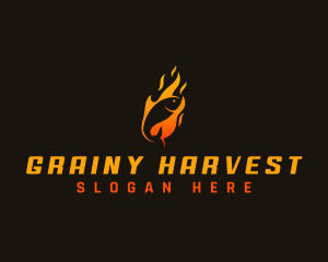 Grainy - Fire Fish Flame logo design